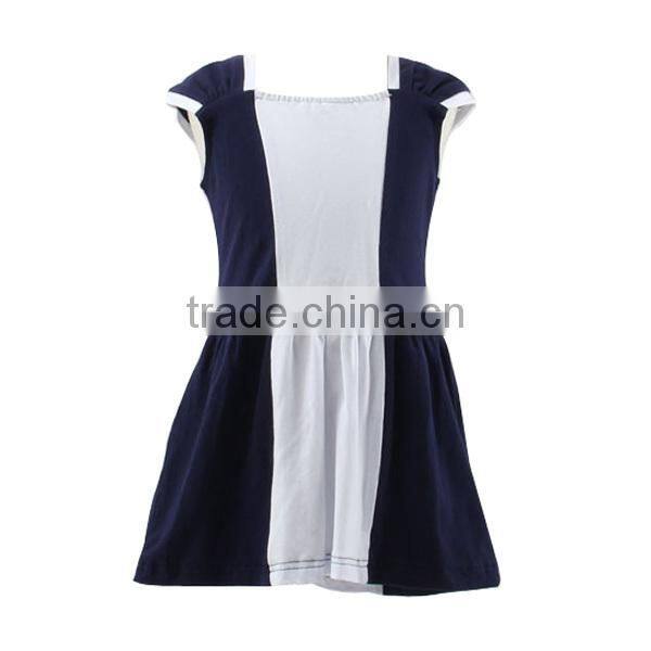 China factory wholesale summer black and white girls cotton boutique dress