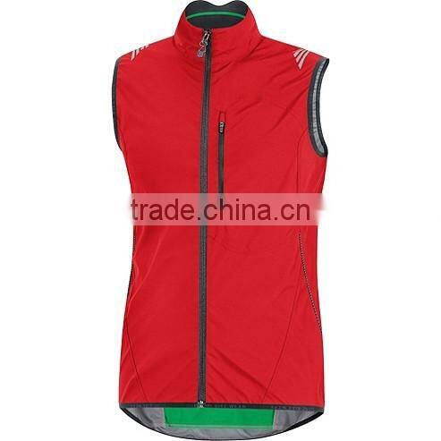 Top quality sleeveless waterproof breathable cycling jacket for men