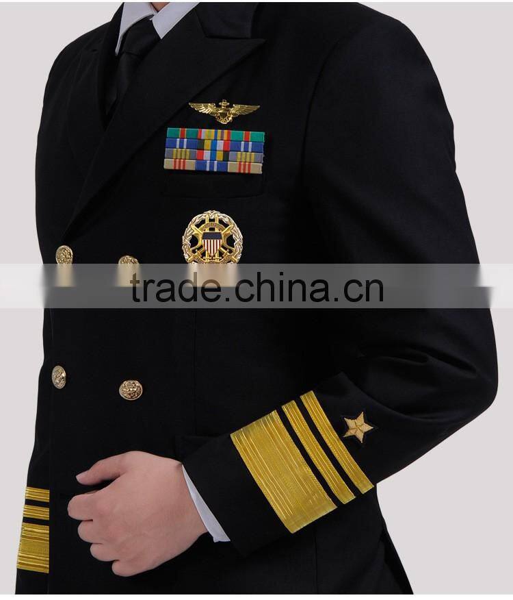 Juqian High Grade Man Flight Army Airline Pilot Uniform Custom Wholesale