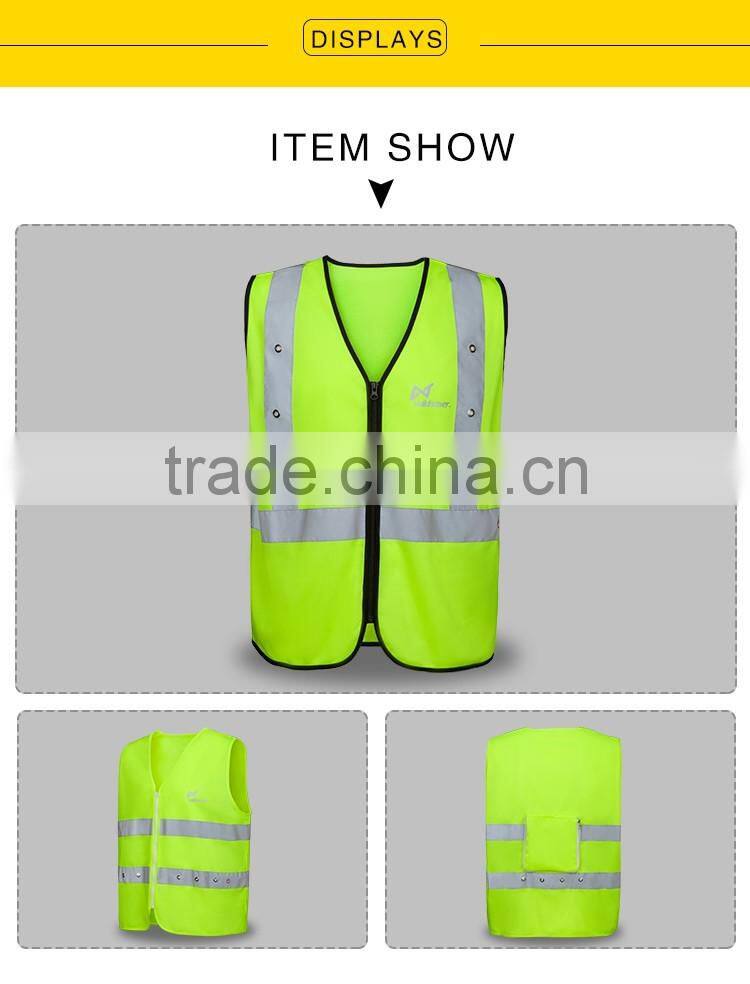 2016 New Idea Product LED Flashing Rerflective Floding Wholesale Work Clothes