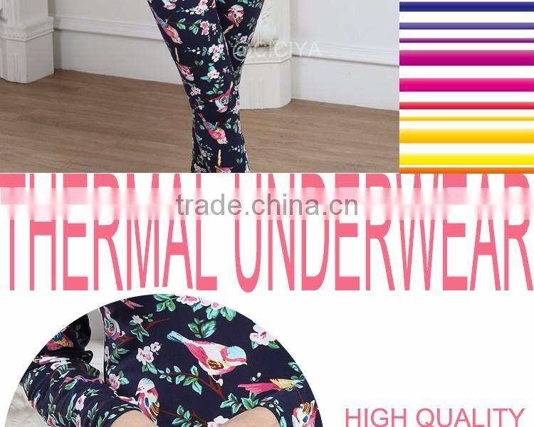 LADY'S LONG JOHN FULL PRINTED DESIGN SKINNY THERMAL UNDERWEAR