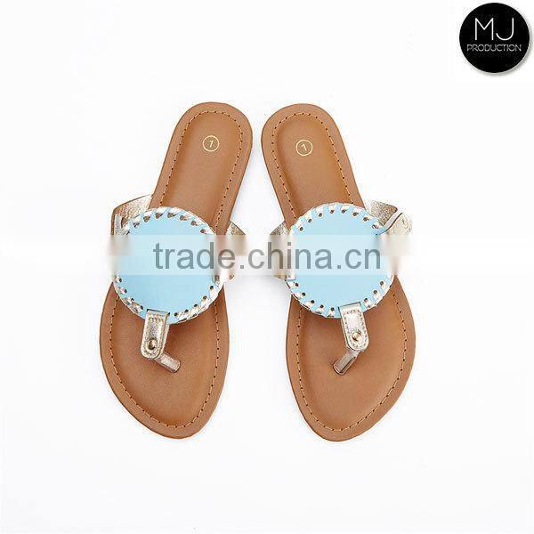 Stocked monogram solid disc kid sandal