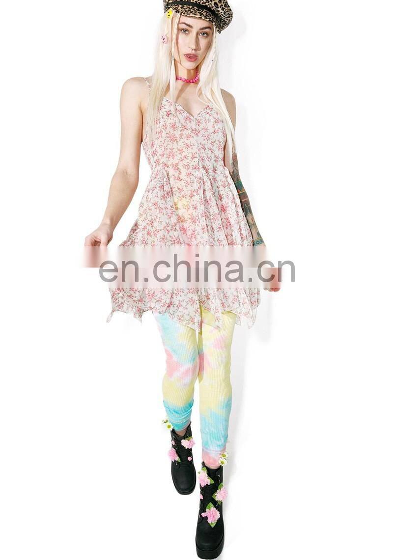 New Fashion Chiffon Women Casual One Piece Dress in Floral Print