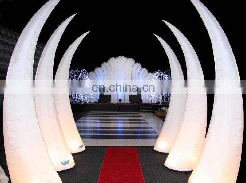 Pink lighted curved cone for wedding/inflatable cone decorative for wedding for sale