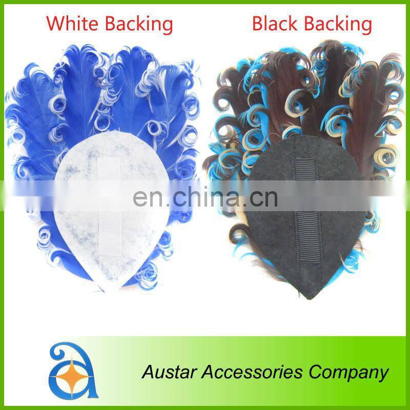 3 Tones WHITE/PURPLE/TURQUOISE Curly Goose Feather pads,Nagoire feather pads for Baby DIY Headband