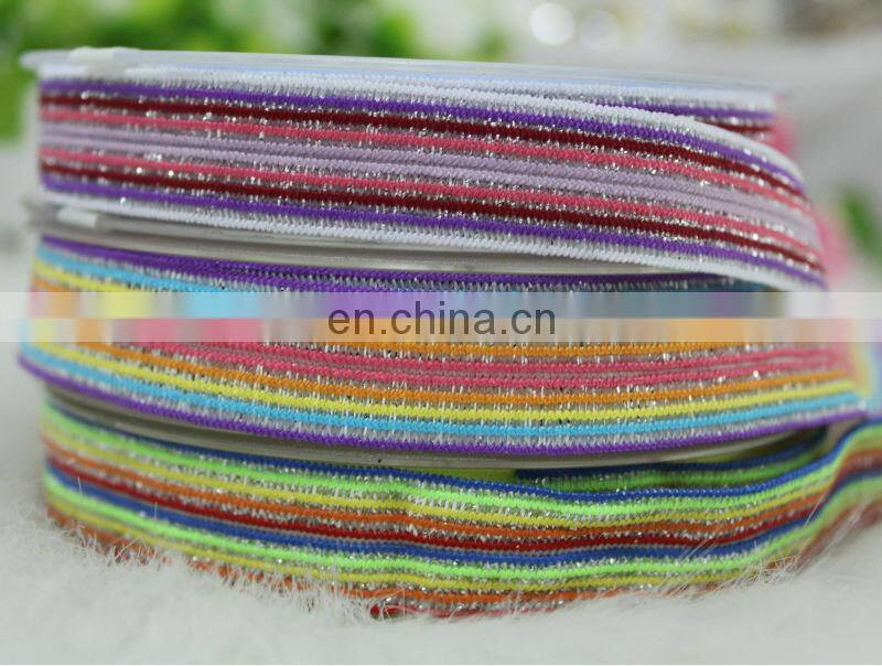 Wholesale colorful glitter jacquard elastic