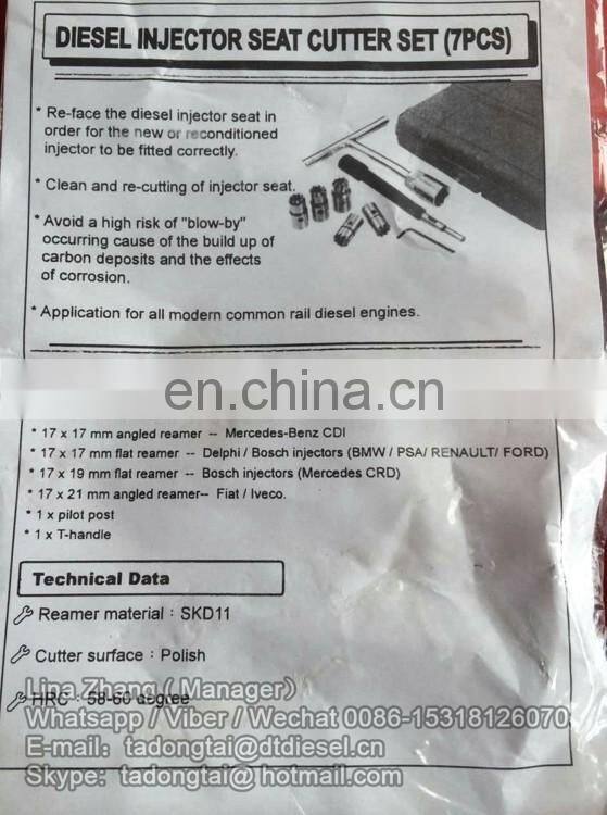 Diesel injector seat cutter set
