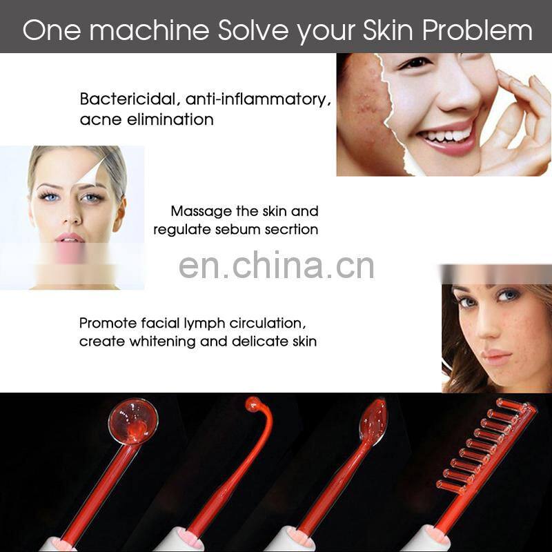 Skin Care Portable High Frequency Electrotherapy Spot Acne Remover Facial Kit Beauty Massager Device