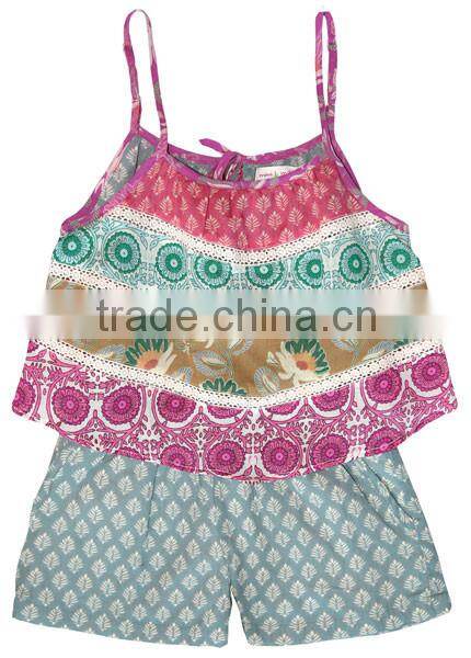 custom children clothes high quality flower fashion cotton top dress