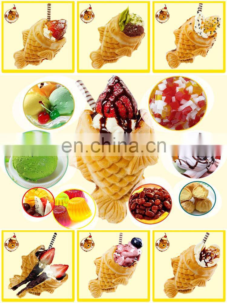 2016 Newest Commercial Use Gas Open Mouth Taiyaki Grill Ice Cream Fish Shaped Machine