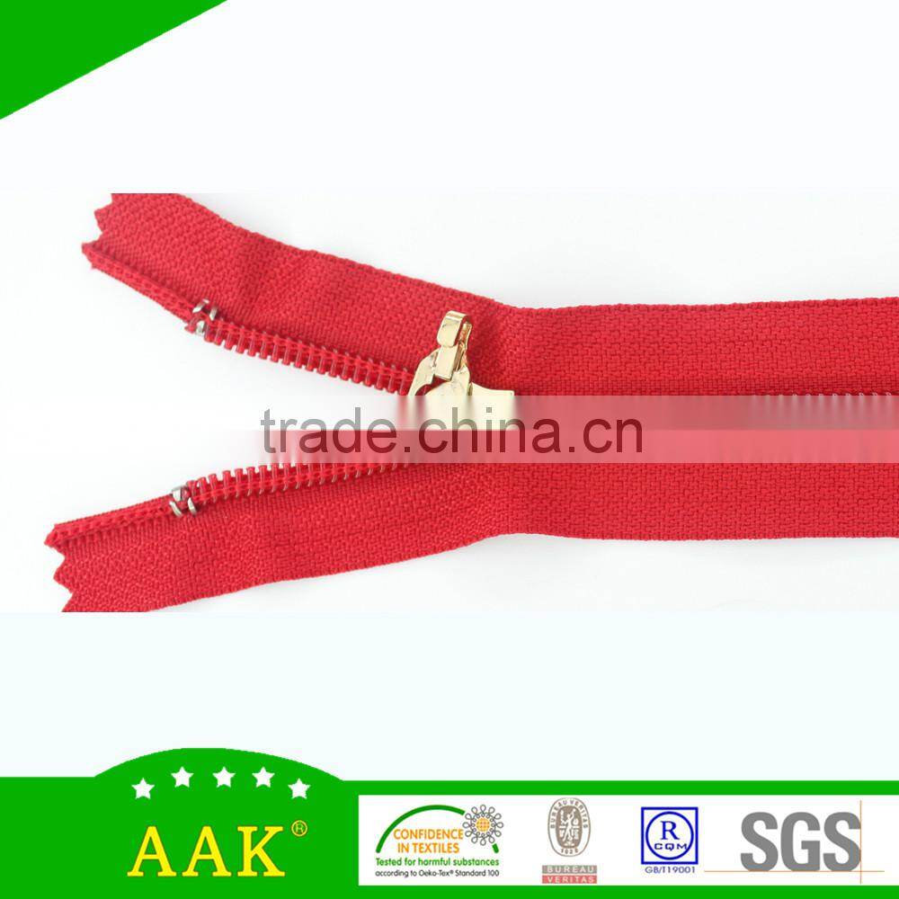 5# nylon zippers close end with removable hook puller