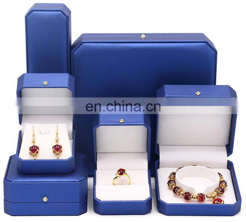 Custom Elegcnt  Octagonal Shape Blue Color  Pu Leather Bangle Box