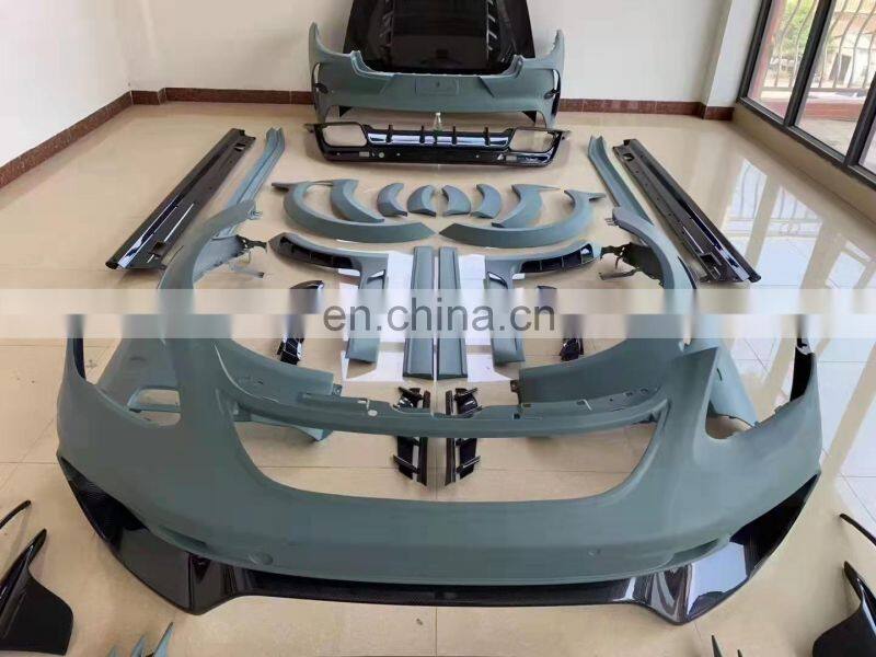 Runde Resin Or Carbon Fiber Material For 2017-2019 Porsche Panamera 971 Mansory Style Body Kit Front Rear Bumper Lips Hood