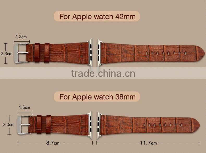 Wholesale Men Luxury Genuine Crocodile Skin Leather Watch Belt Band for Apple IWatch