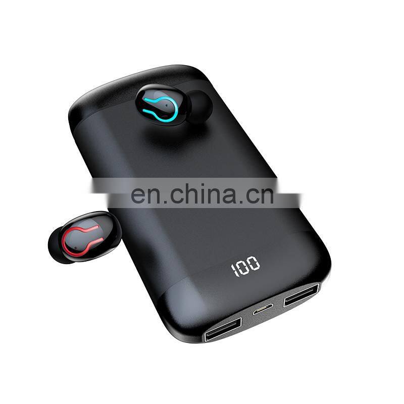 Q66 TWS V5.0 HD Stereo Wireless Headphones earphones Sports Waterproof in ear earbuds power bank 6000mAh