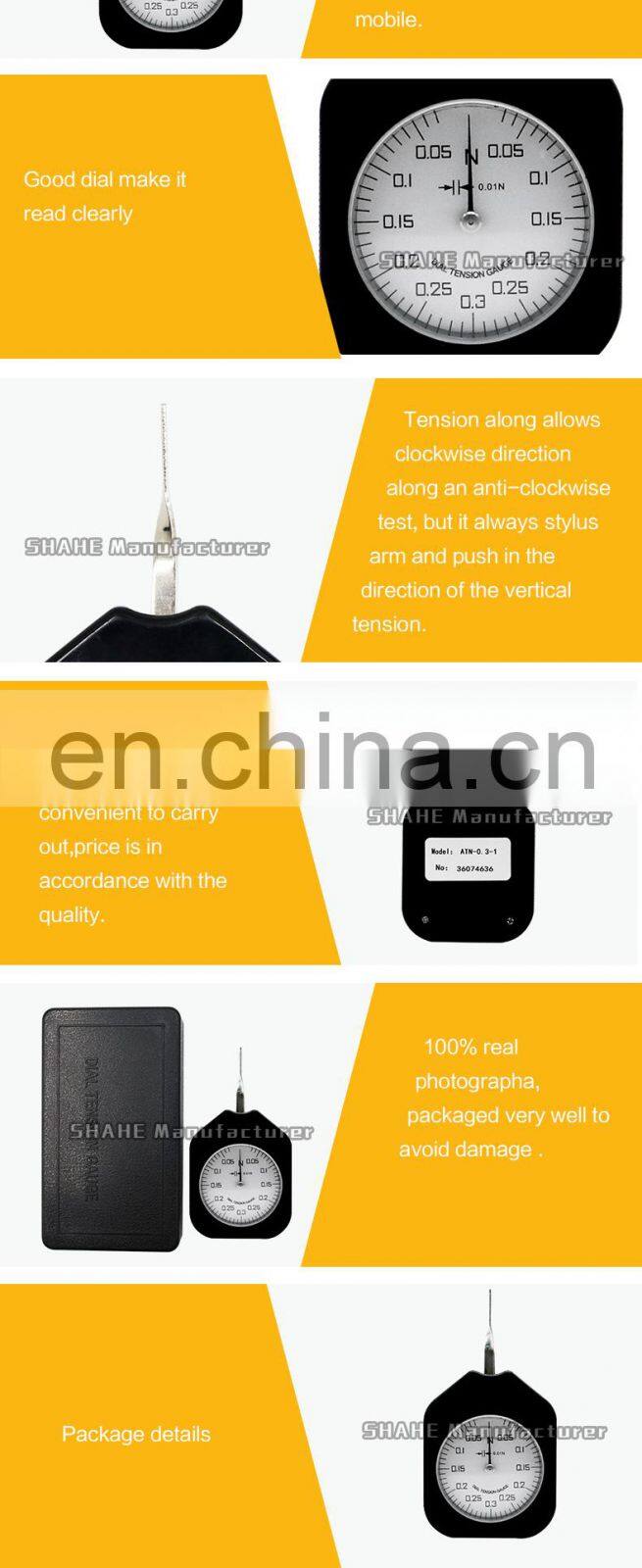 SHAHE ATN single pointer dial tension meter 0.3N/0.5N/1N/1.5N/3N/5N dial tension gauge