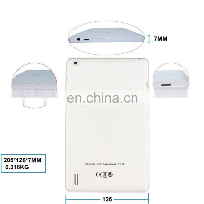 MTK8168 quad core processor wifi 3g dongle tablet pc 8" with reset jack MIC speaker