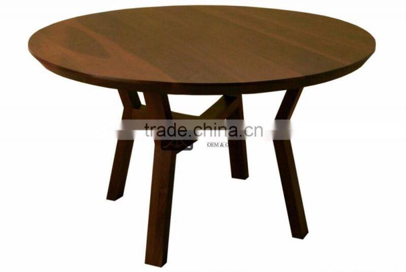 DT-075 Round Wooden 4 Seater Dining Table Designs
