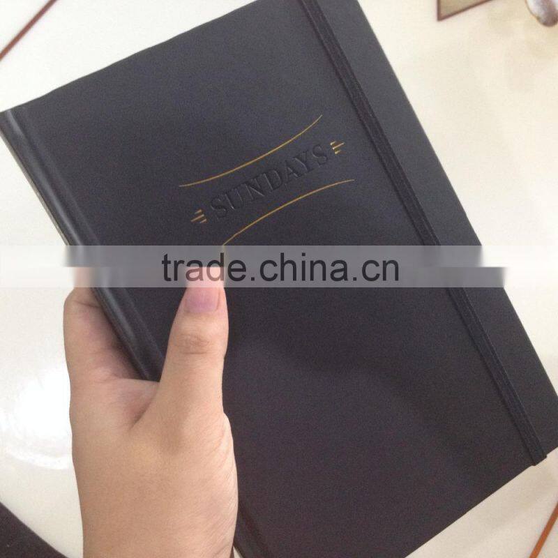 Custom logo notebook with rubber band for closure