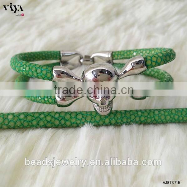 2016 New Handmade Stingray/Python Skin Bracelet Genuine Leather Bracelet Manufacturer