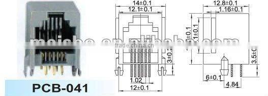 8 pin rj45 pcb jack shielded