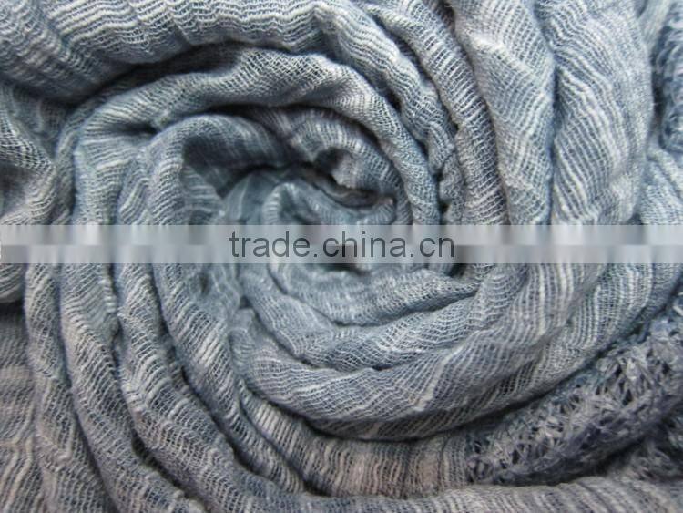 Good Quality Fashion Vintage Flower Embroidery Lace Scarf Cotton Linen Shawl