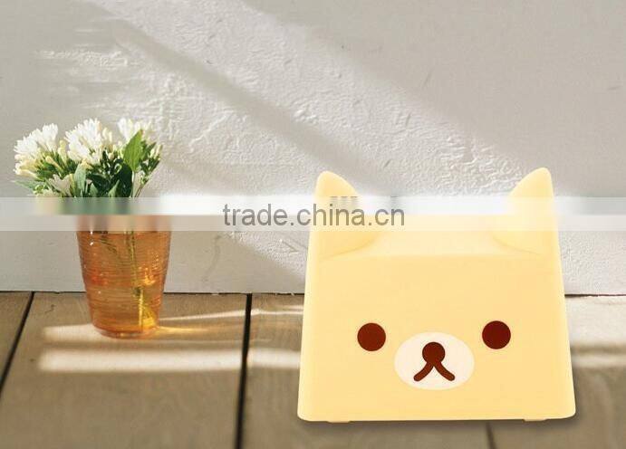 LED creative cartoon animal night light rechargeable energy-saving lamp pat / press night light