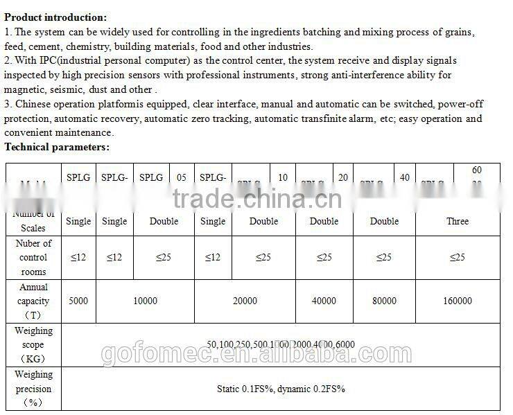 GOFO batching scale sytem, electronic batching & weighing system, computing scale