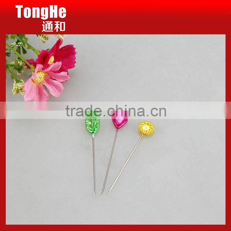 Decorative 55mm Colorful Leaf Shape Pearl Head Pin