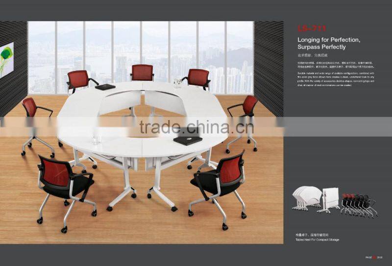 Commercial office furniture stainless steel metal training table workstation