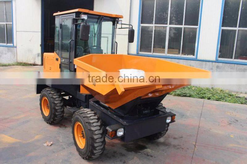 3ton site truck dumper with turning rotary bucket,1.5cbm capacity