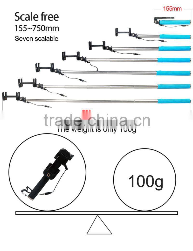 Wired Selfie Stick Monopod with 3.5mm Jack Cable