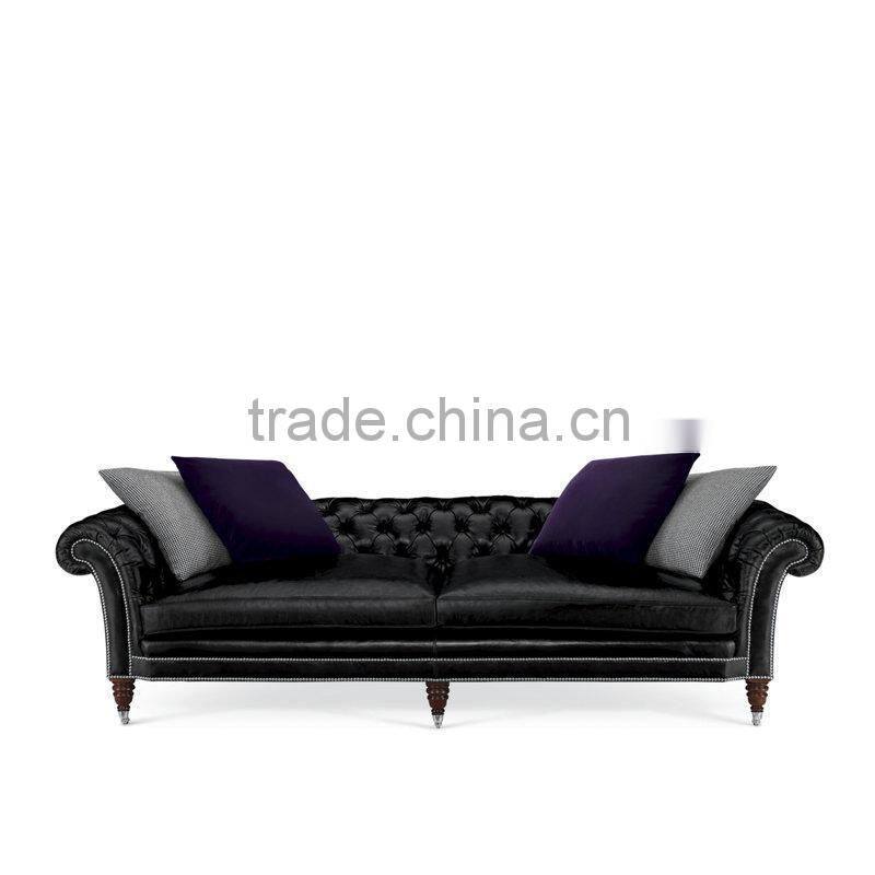 Stylish black fabric single side arm hotel sofa XY3464