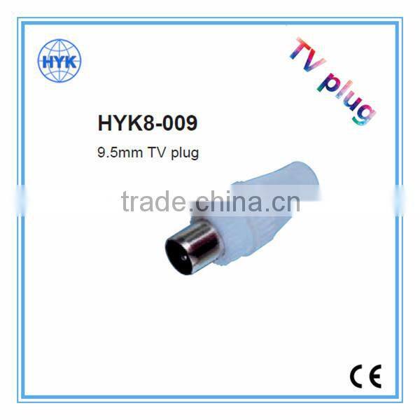 9.5mm TV plug/TV jack/angle type/coaxial connector screw type/audio & video plug