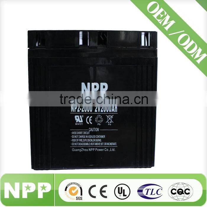 sealed lead acid battery 2V2000ah for solar/ ups / telecom