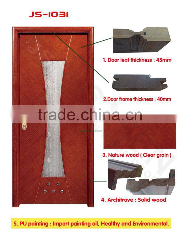 economic beech timber glass interior door