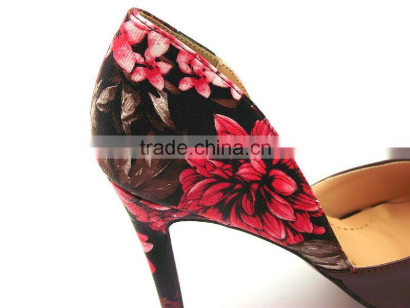 new fashion high heel empty sides flower party shoes