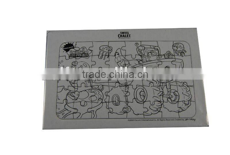 Cartoon Puzzle with Crayon for Children