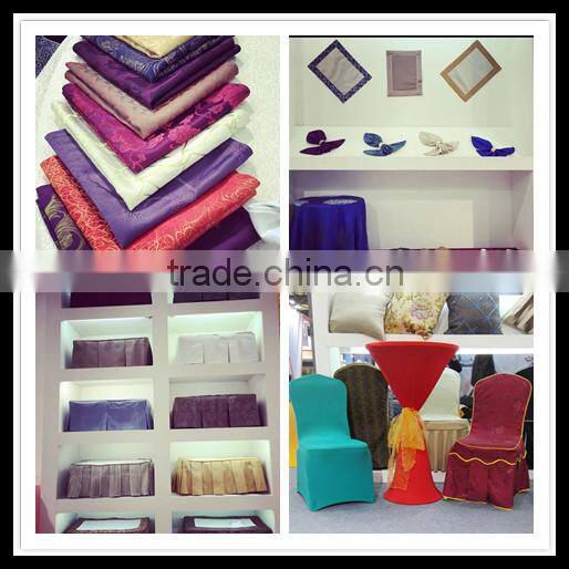 luxury big size wooden chair use 100% polyester jacquard customized chair covers