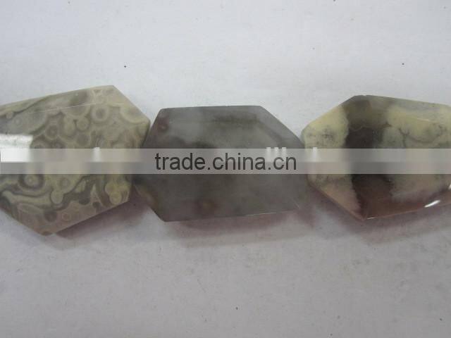 Wholesale Tumbled Flat Loosen Faceted Gemstone Ocean Jasper