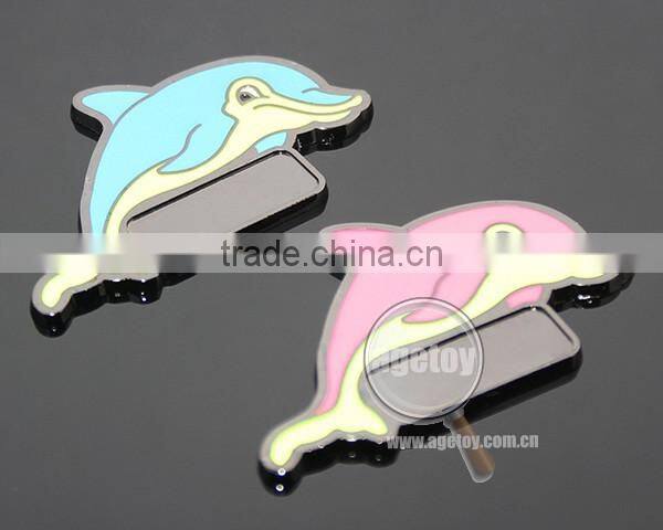 Tarnish Plated Zinc Alloy Cute Dolphins Shaped Promotional Souvenir Enamel Custom Fridge Magnet Metal