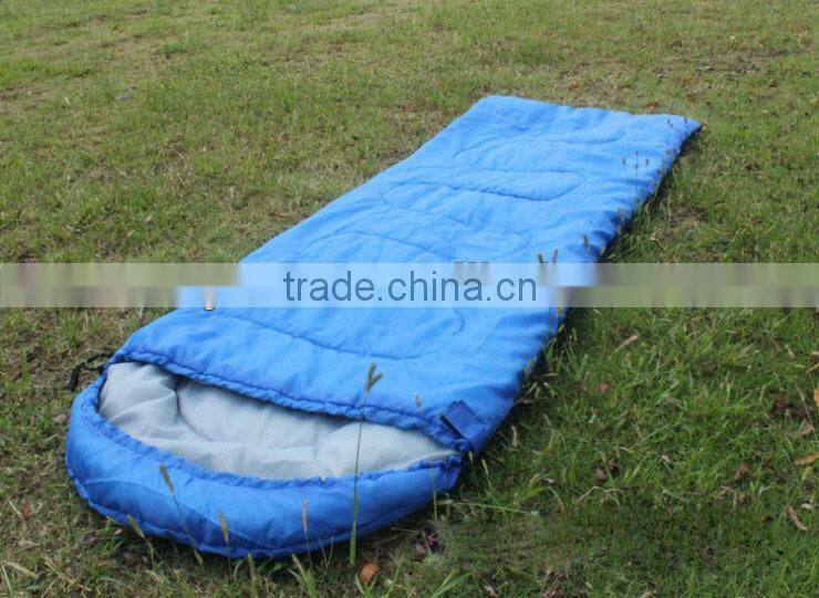Outdoor envelop sleeping bag with cap