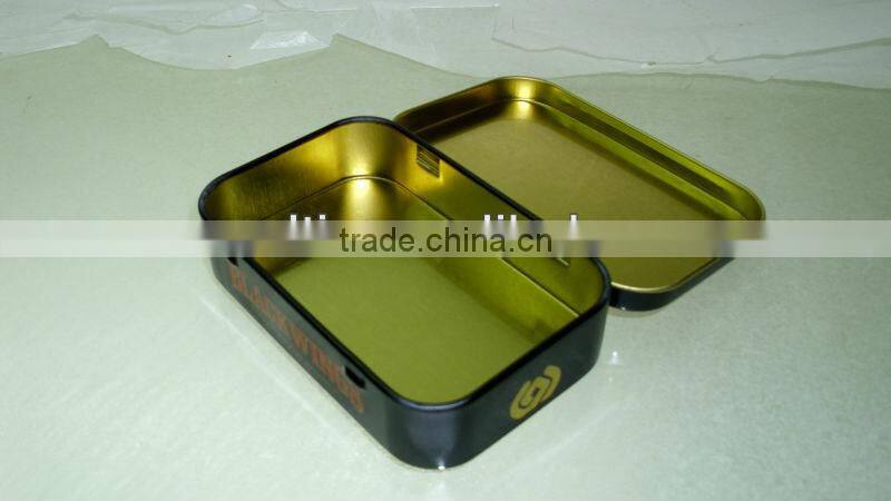 cool candy tin box, rectangule tin box with hinge, mints tin