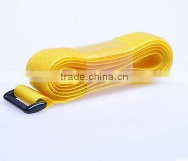 adjustable cable strap hook and loop with plastic buckle
