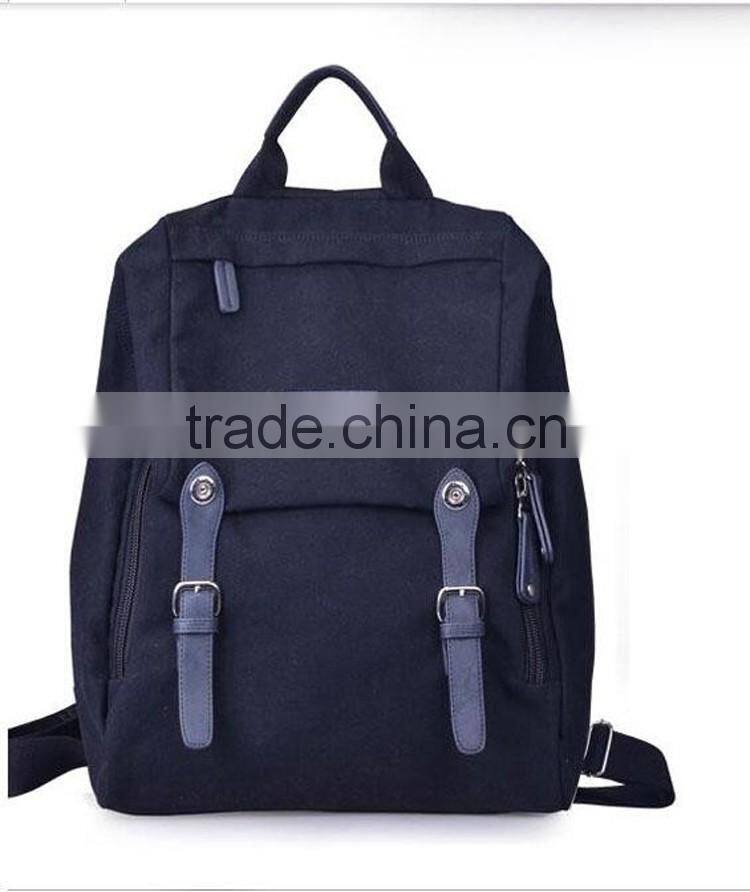 fashion korean style huge volume waterproof younger blue canvas backpacks