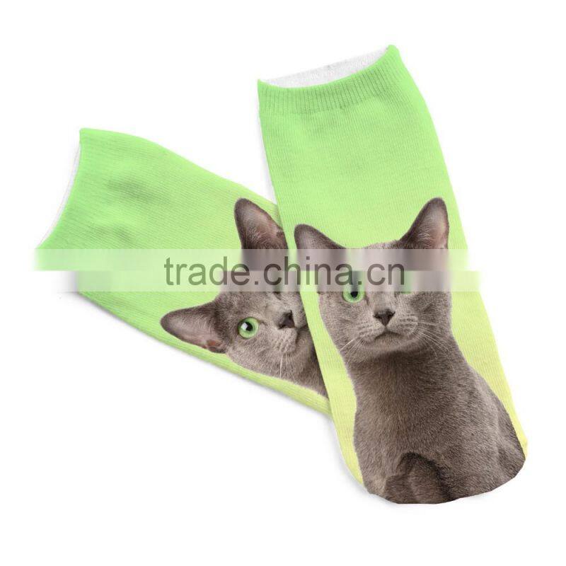 high quality bulk socks 3d digital full print colorful ankle socks unisex hot sale stretch spandex