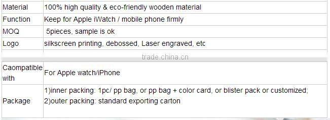 BST Wood Bamboo Charging Dock Station Charger Stand Holder For Apple Watch &for iPhone and other smart