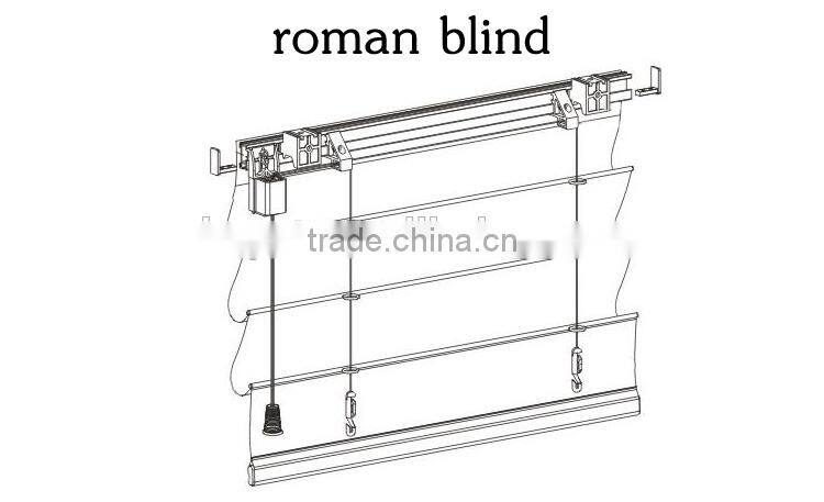 Meeting room blackout fabric for roman blind mechanism rod