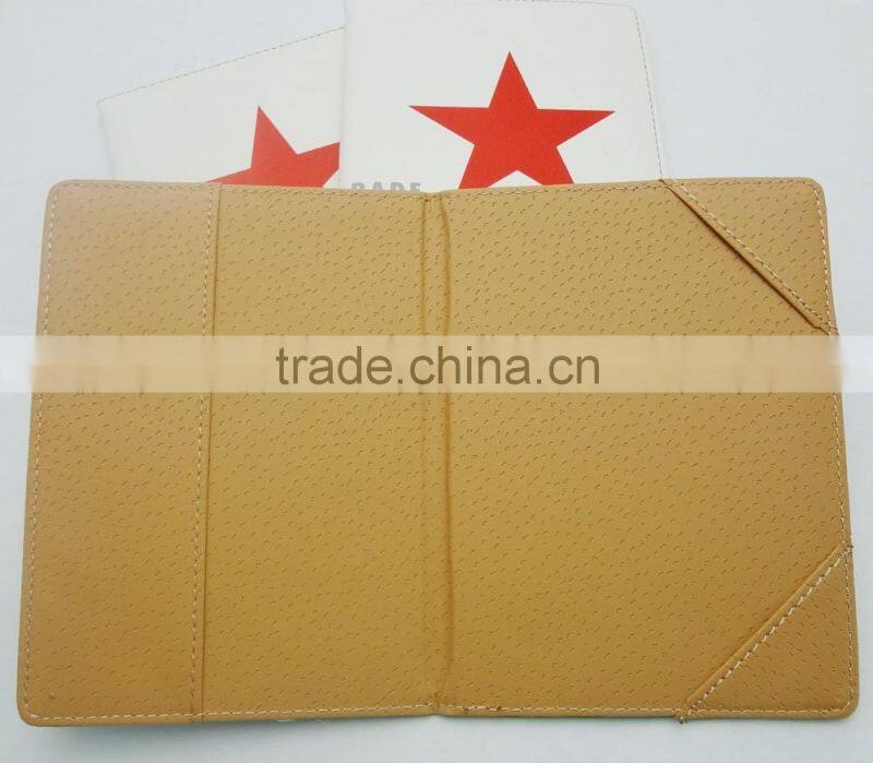 3 colors logo printed famous branded leather passport cover