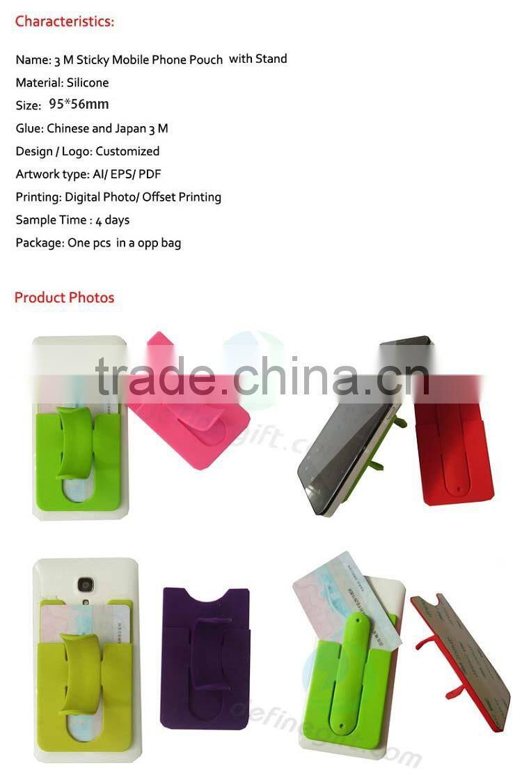 Promotion Gift Silicone Smart Wallet With Snap Stand for Cell Phone